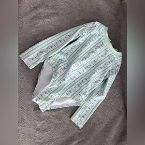 Nicole Miller 2T: Kids Floral Stripe One Piece Swimsuit